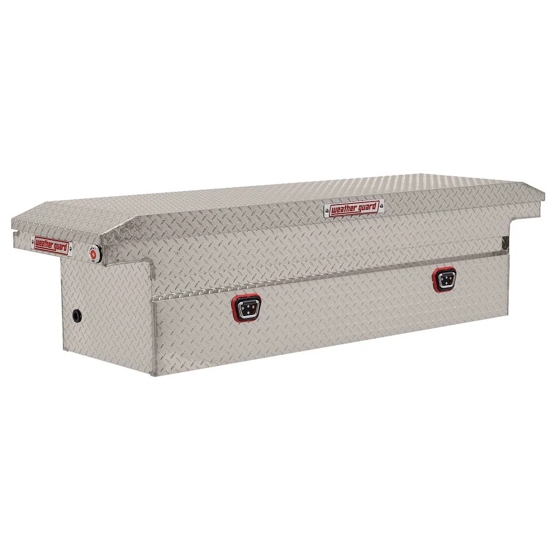 121-0-04 – WEATHERGUARD Tool Box, Crossover Low Profile Single Lid Powder Coated Clear Aluminum 20 Inch Length x 72 I...